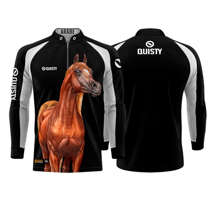 Camisa Premium Pro Elite Cavalgada Árabe Alazão DryUv50+ + Punho de Luva