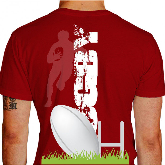 camiseta mns rugby - vermelha