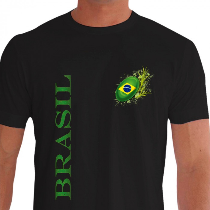 Camiseta Brasil Campo RUGBY - preta