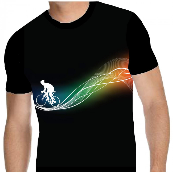 Camiseta - Ciclismo - Efeito Cores Ciclista Pedalando em Pé