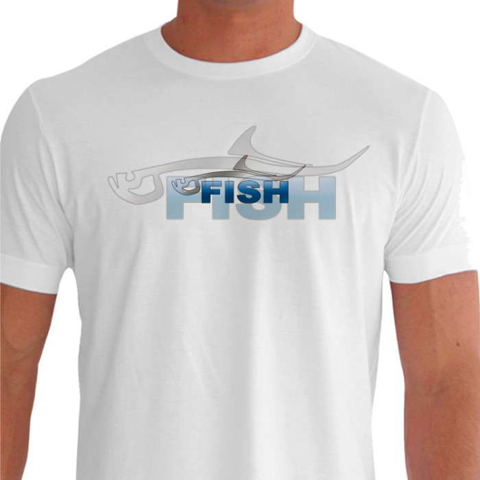 Camiseta - Pesca Esportiva - Peixe Fish - branca