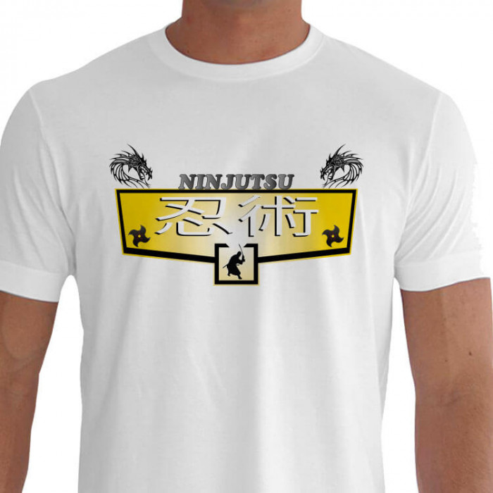 camiseta hga ninjutsu - Branca