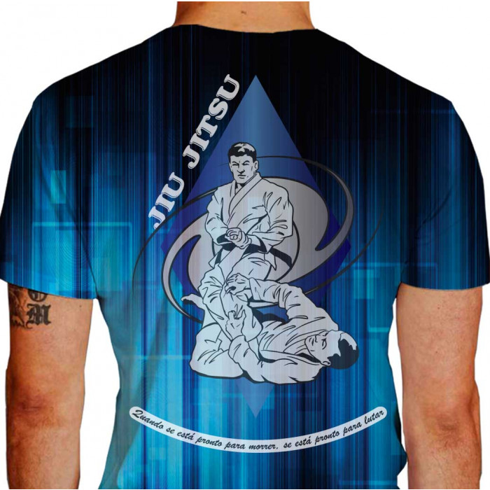 Camiseta - Jiu-Jitsu - Chave de Tornozelo Quando se está Pronto pra Morrer se está Pronto pra Lutar Costas