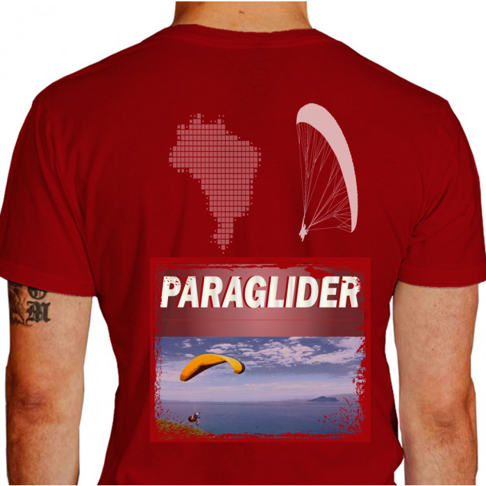 camiseta kinj paraglider - vermelha