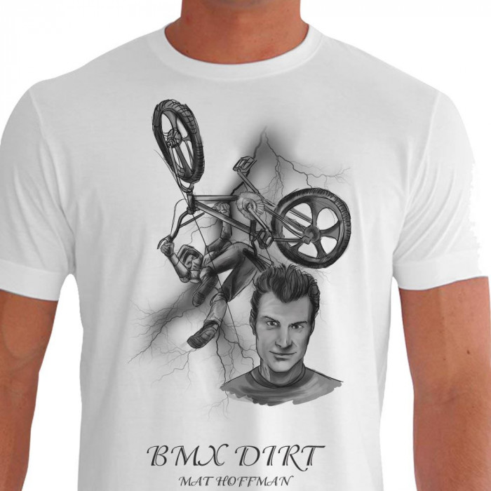 Camiseta - BMX Freestyle - Lenda Matt Hoffman Frente Branca