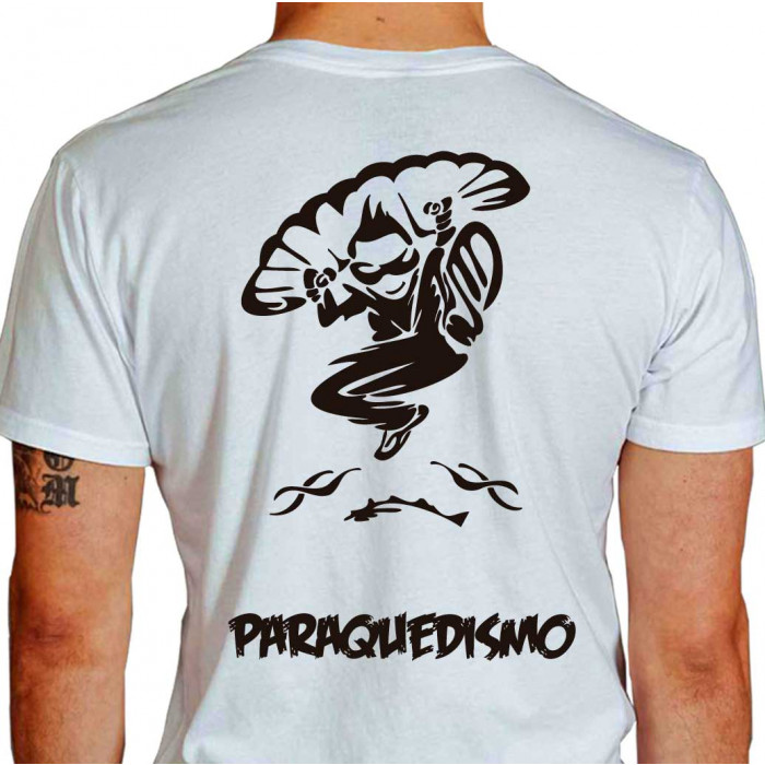 camiseta qwe paraquedismo  - branca
