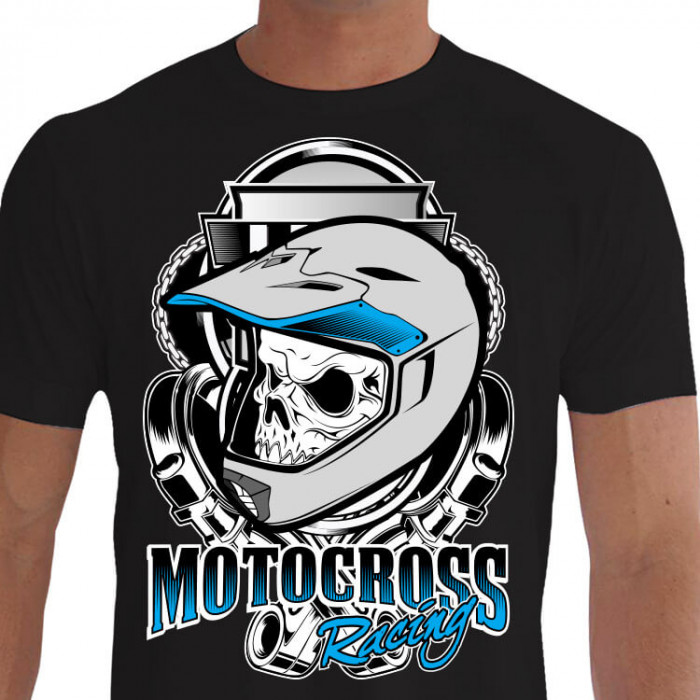 Camiseta Racing Caveira Motocross