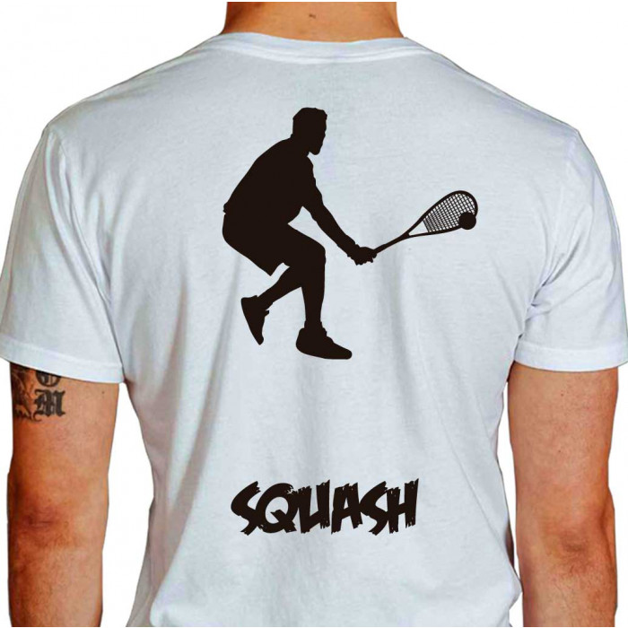 Camiseta - Squash - Rebatida Jogador Menor Potência - BRANCA