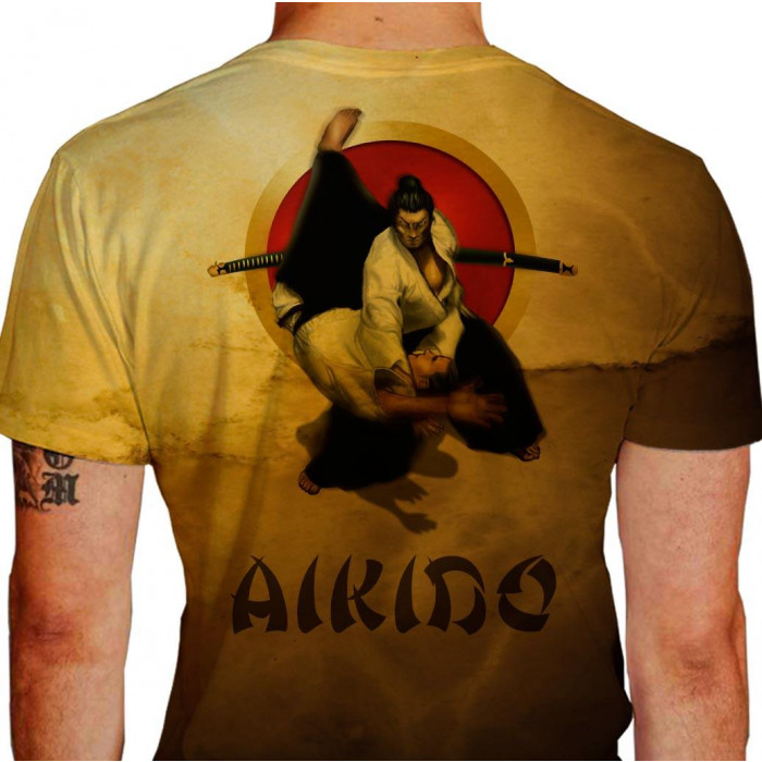 Camiseta - Aikido - Samurai Katana Golpe Tanto Dori Costas