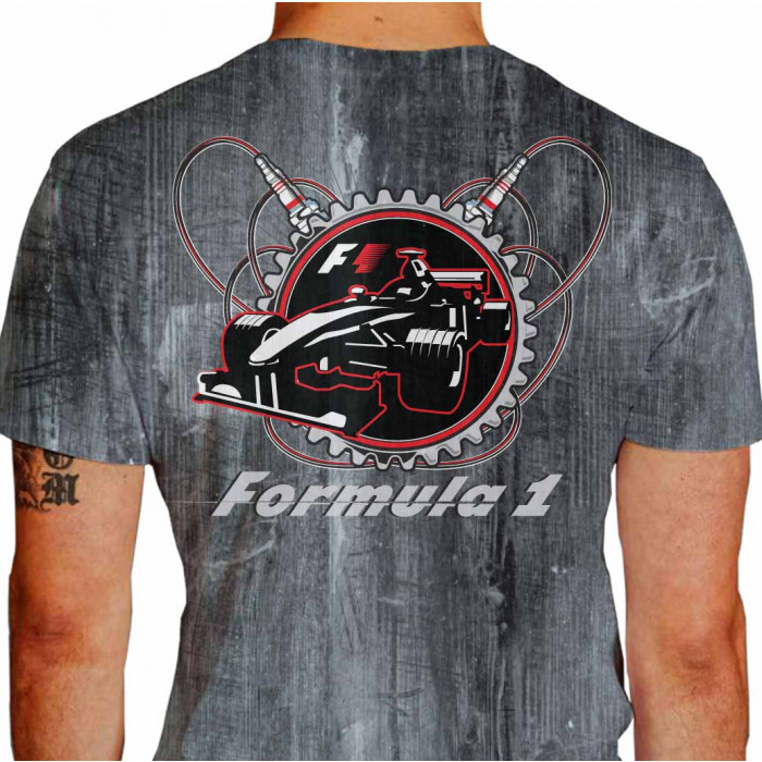 Camiseta - Fórmula 1 - Cabos e Velas Carro F1 Costas Cinza