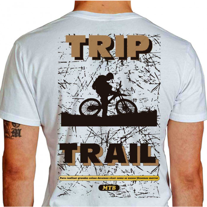 camiseta trip trail mountain bike - branca
