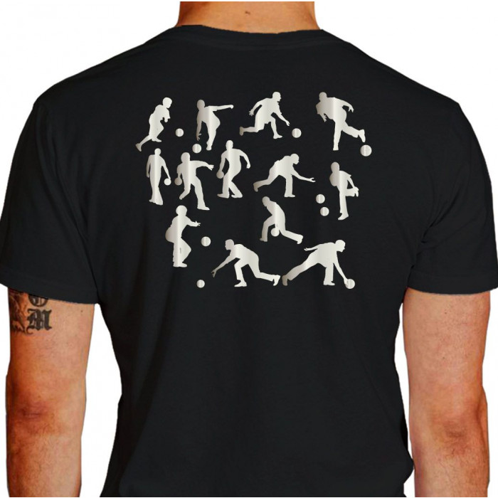 Camiseta - Boliche - Diversas Posições e Postura Costas Preta