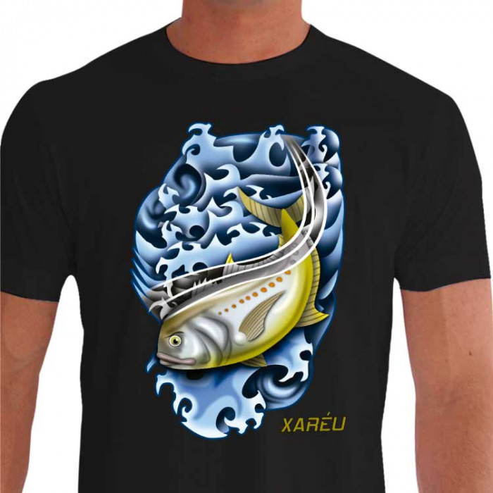 Camiseta - Pesca Esportiva - Pescaria Peixe Xareu - preta