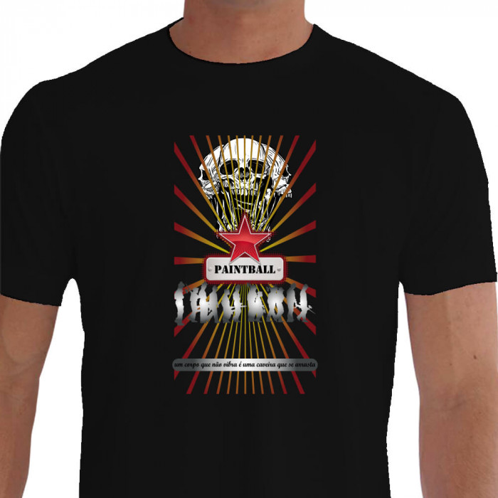 camiseta arrastar paintball - preto