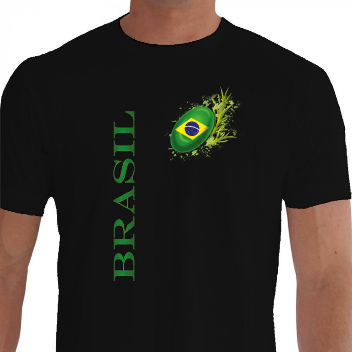 Camiseta Brasil Rugby preta