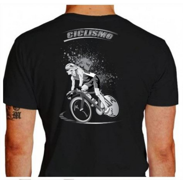 Camiseta - Ciclismo - Biker Pedalando Contra o Relógio Aerodinâmica Costas Preta