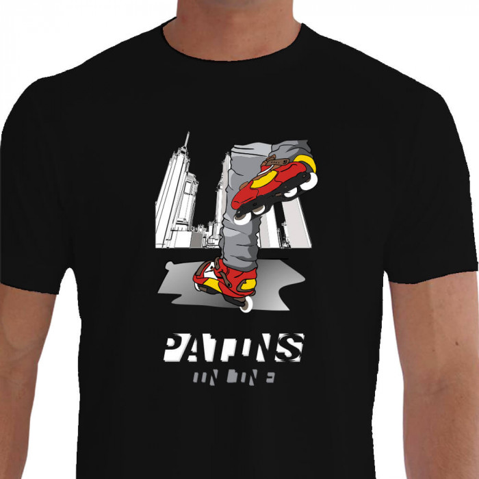 camiseta cniqa patins in line - PRETA