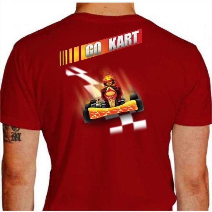 Camiseta - Kart - Adrenalina e Velocidade Máxima Go Kart Costas Vermelha