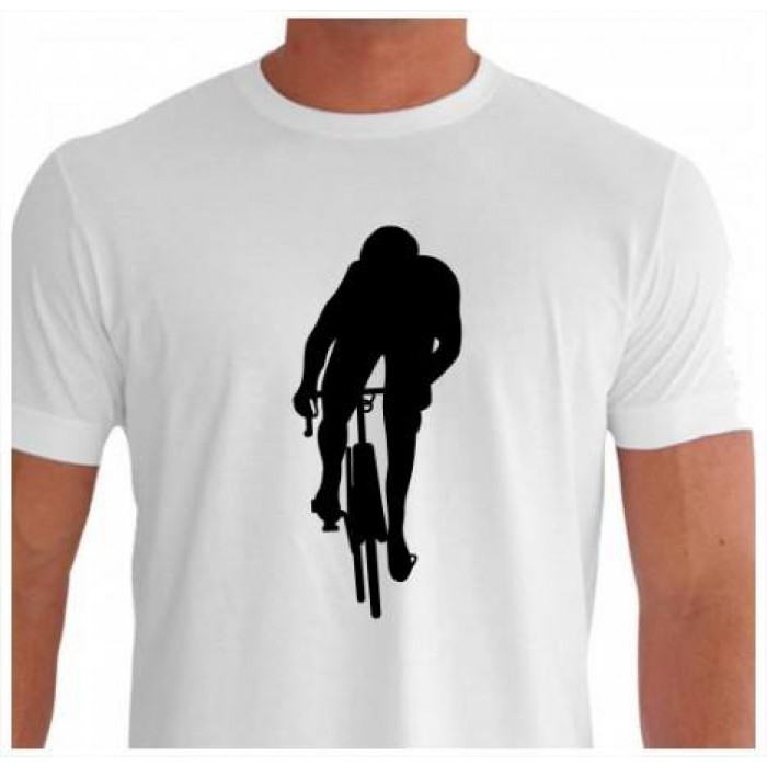 Camiseta - Ciclismo - Ciclista Fuga Deixando o Pelotão Frente Branca