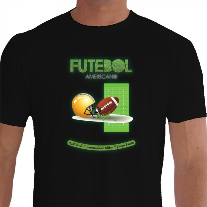 camiseta jusbie futebol americano preta