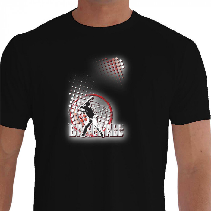 Camiseta - Beisebol - Rebatedor Estampa com Efeito Preta