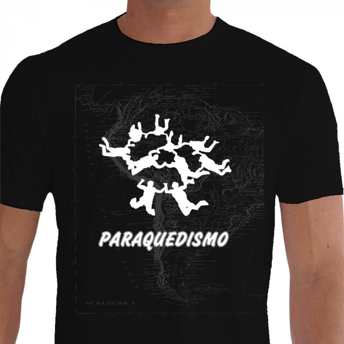 camiseta mundme paraquedismo - preta