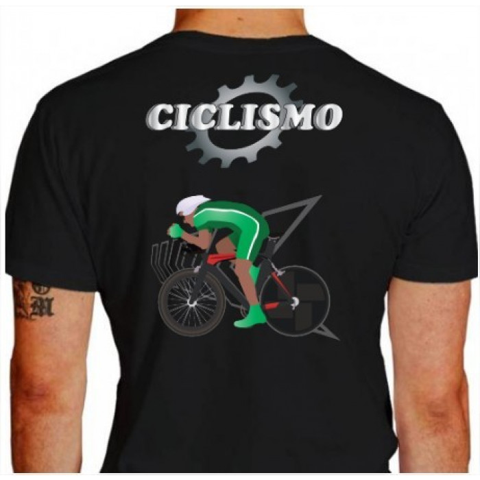 Camiseta - Ciclismo - Velocista Ritmo Forte Botando a Cara no Vento Costas Preta