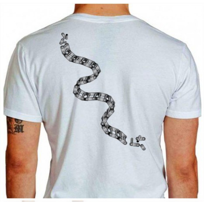 Camiseta - Ciclismo - Corrente Ciclismo Bike Efeito Sombras Coloridas Costas Branca