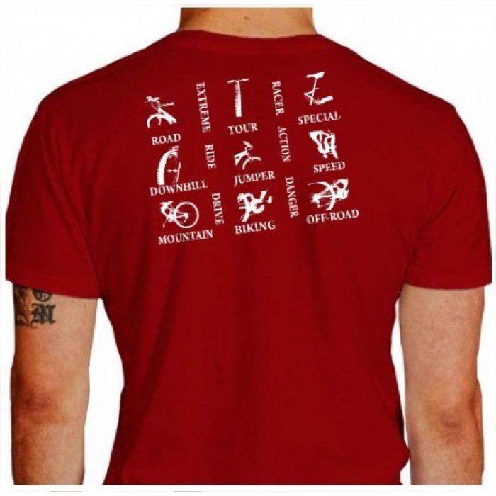 Camiseta - Ciclismo - Modalidades Bike Catraca Corrente Costas Vermelha