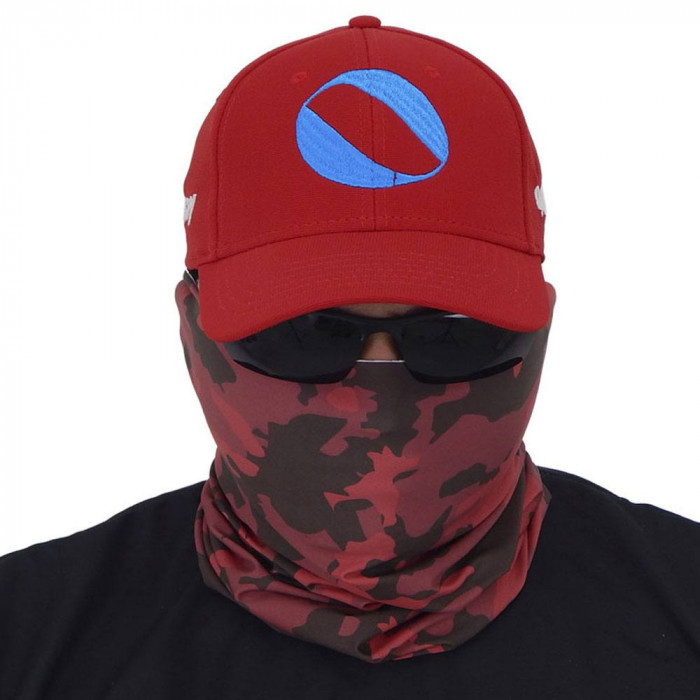 Máscara de Proteção Solar Camuflagem Vermelha 3D UV 50 PROTECTION - Pesca Esportiva