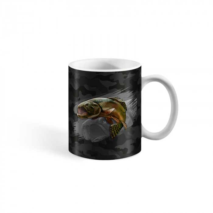 Caneca Porcelana - Pesca Esportiva - Camuflada Black Trairão