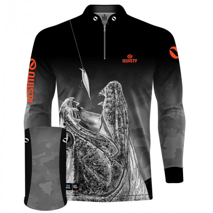 Combo Premium - Pro Elite Traíra Attack - Pesca Esportiva - Camisa + Punho Luva + Máscara Premium DryUv50+