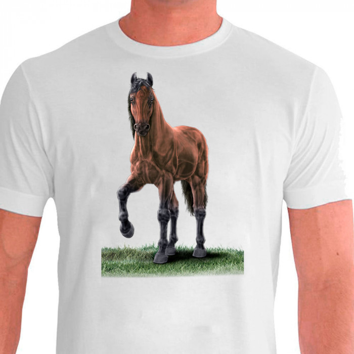 Camiseta Casual Mangalarga Marrom Marchador - 100% Dry Fit