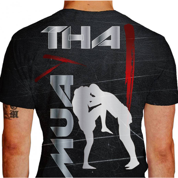 Camiseta - Muay Thai - Joelhada no Peito Costas