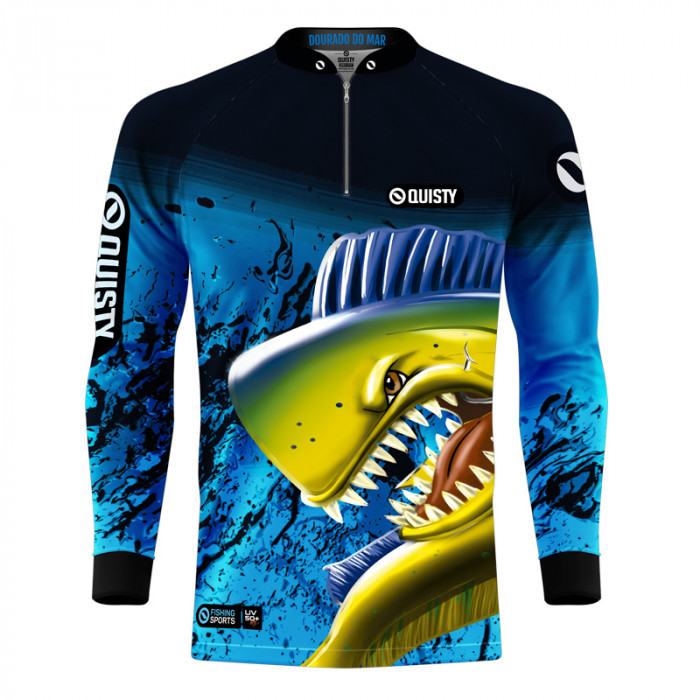 Camisa Premium - Pro Elite Dourado do Mar Pesca Esportiva - DryUv50+ Punho Luva