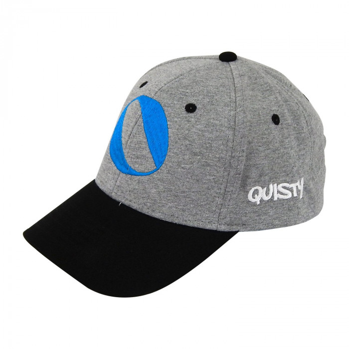 Boné Aba Curva Com Fivela De Velcro Quisty Cinza Com Aba Preta