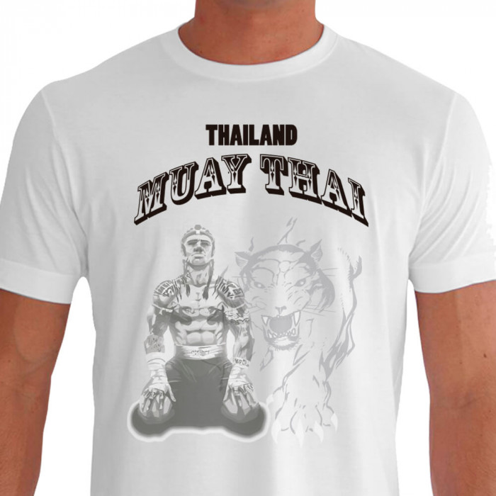 Camiseta de Muay Thai Espirito Tigre - Branca