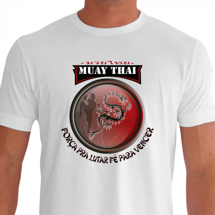 Camiseta de Muay Thai Força pra Lutar - Branca