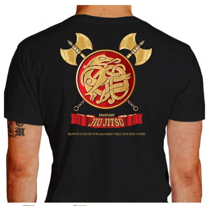 Camiseta - Jiu-Jitsu - Respeito Acima de Tudo Seja para o Fraco seja para o Forte Lisa Costas Preto