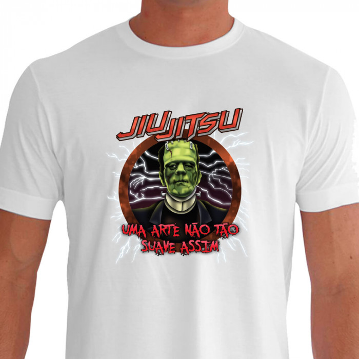 Camiseta de Jiu Jitsu Lesao Pescoço Frankstein - Branca