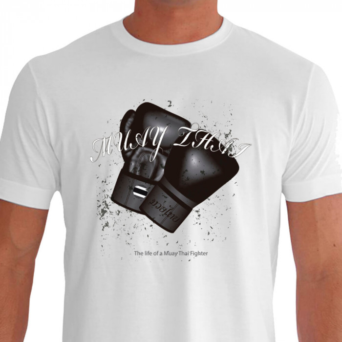 Camiseta de Muay Thai Luva Fighter - Branca