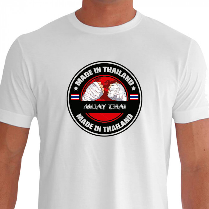 Camiseta de Muay Thai Made in Thailand - Branca