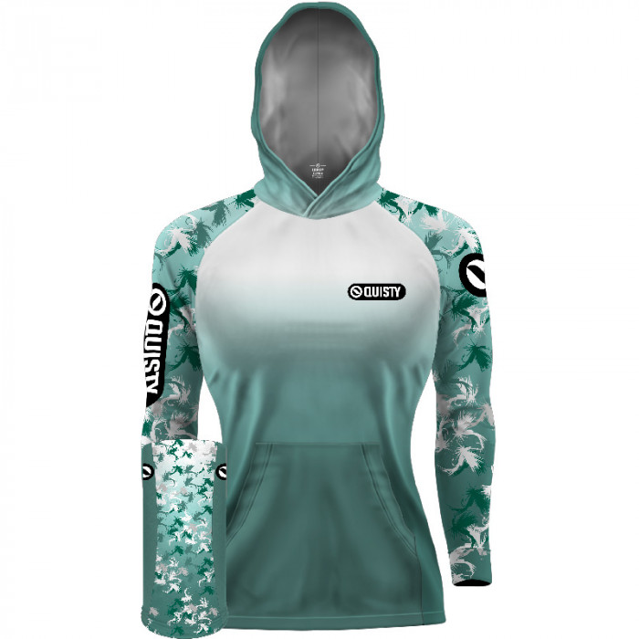 Combo Camisa com capuz hardy protection Fly Verde + Máscara - PESCA ESPORTIVA DRYUV50