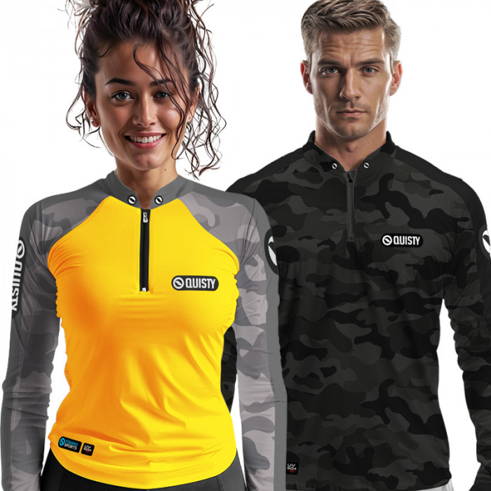 Combo dos Namorados Camisa Pro Elite Feminina Army + Pro Elite Army Black Masculina Pesca Esportiva DryUv50 + Punho Luva