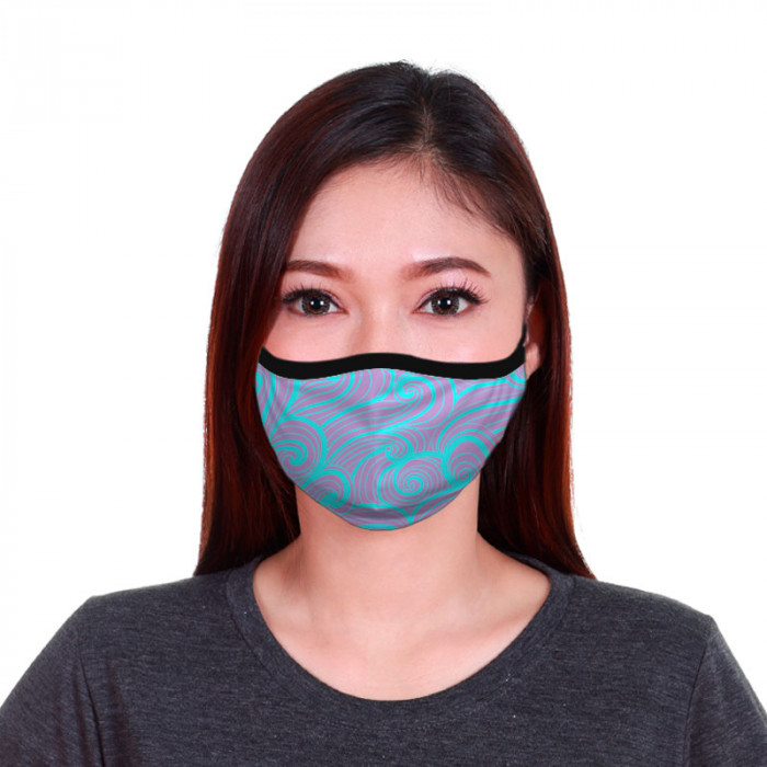 Máscara De Proteção Dupla Ondas Azul Dryfit UV50+