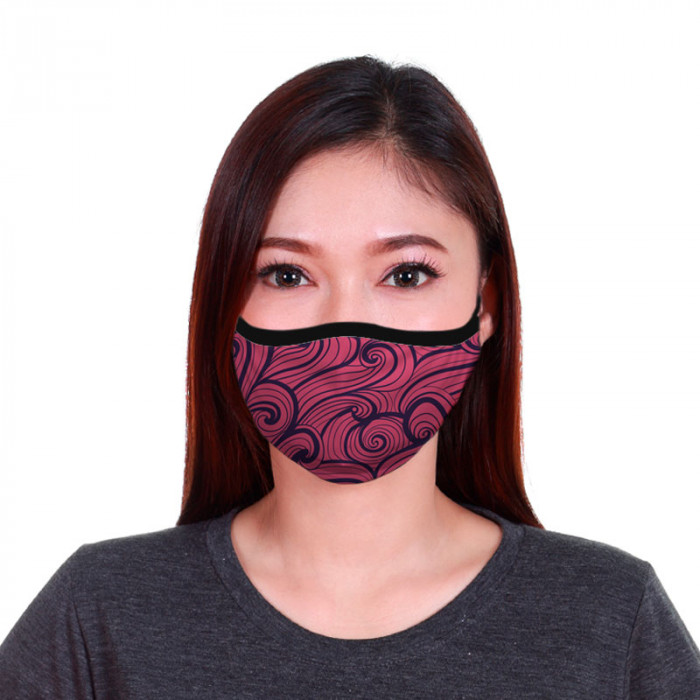 Máscara De Proteção Dupla Ondas Rosa Dryfit UV50+