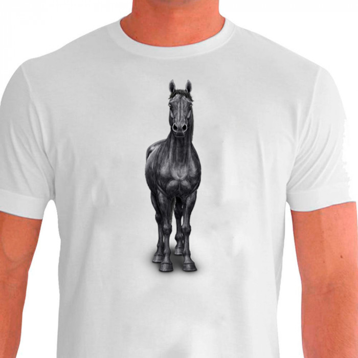 Camiseta Casual Cavalgada Quarto de Milha Preto - 100% Dry Fit