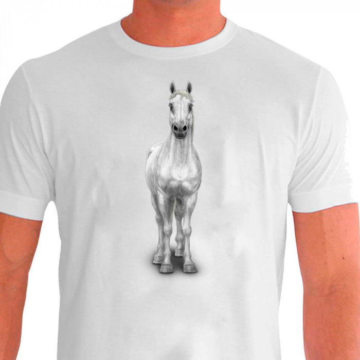 Camiseta Casual Cavalgada Quarto de Milha Tordilho - 100% Dry Fit