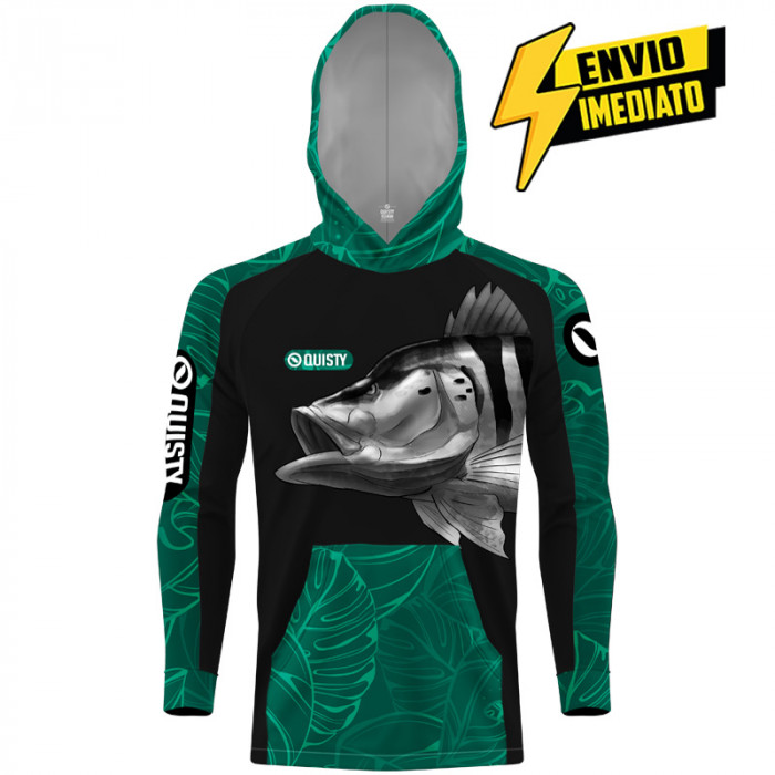 Camisa com Capuz Hardy Protection Tucunaré Azul - Pesca Esportiva DRYUV50 - Envio Imediato