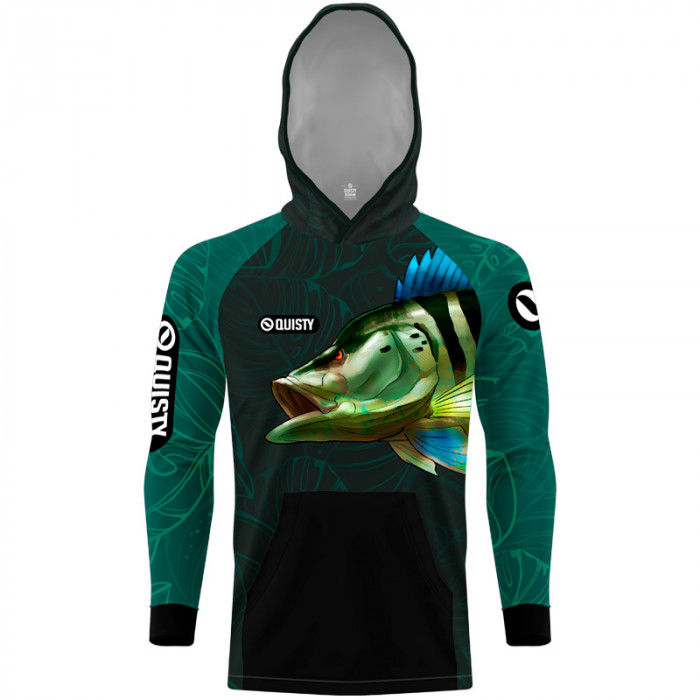 Camisa Com Capuz Hardy Protection Tucunaré Azul - Pesca Esportiva DryUv50